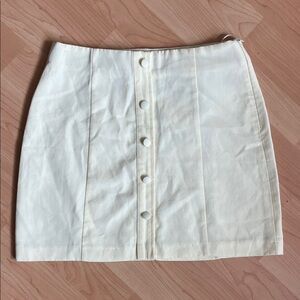 Zara Cream Button-Down Mini Skirt